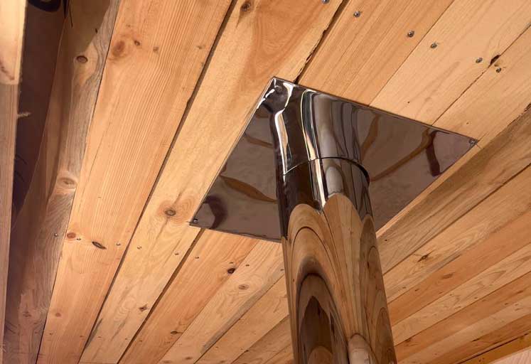 Каркасная баня внутри